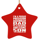Proud Precision Assembler Dad Of Awesome Son - Star Ornament