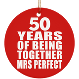 50th Anniversary 50 Years Of Being Mrs Perfect - Circle Ornament