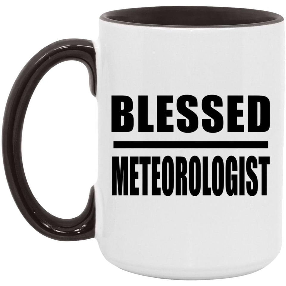 Blessed Meteorologist - 15oz Accent Mug Black