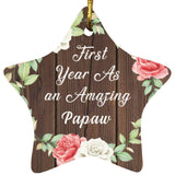 First Year As An Amazing Papaw - Star Ornament A