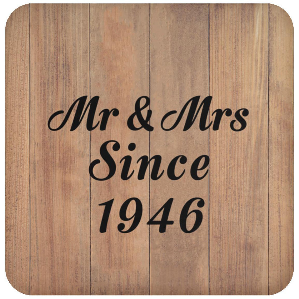 78th Anniversary Mr & Mrs Since 1946 - Drink Coaster C