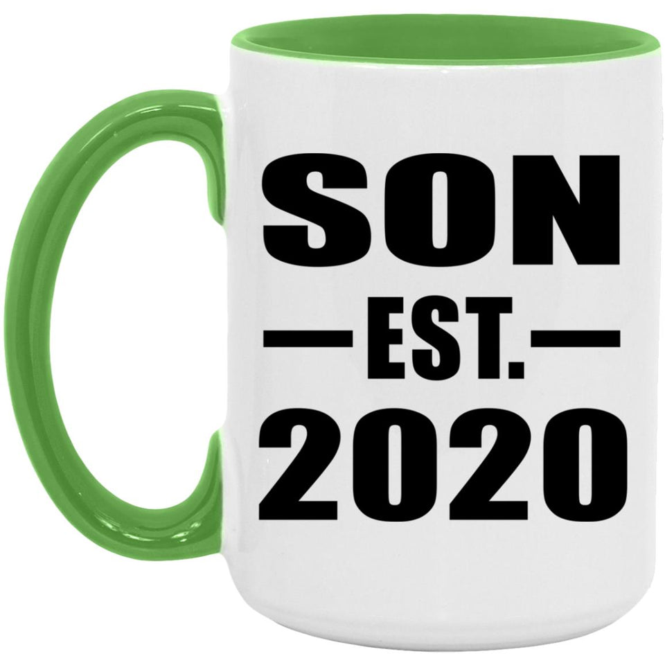 Son Established EST. 2020 - 15oz Accent Mug Green