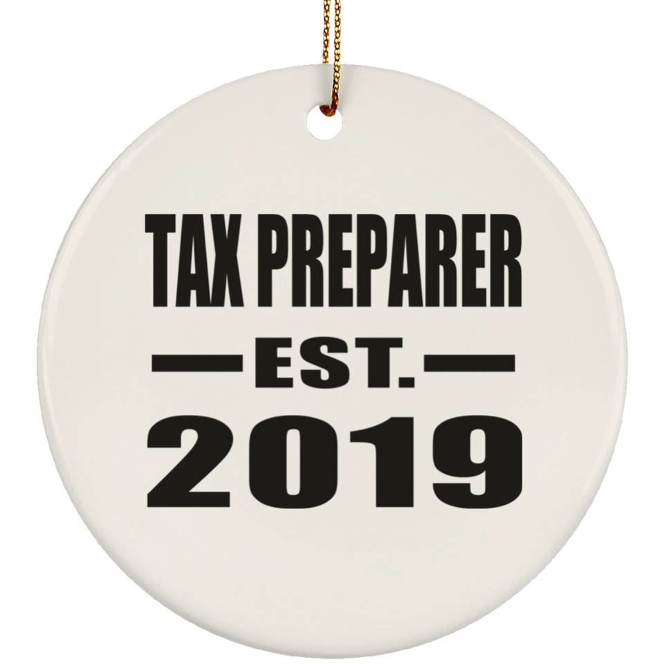 Tax Preparer Established EST. 2019 - Circle Ornament