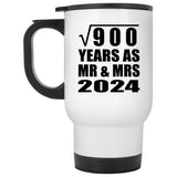 30th Anniversary Square Root of 900 Years As Mr & Mrs 2024 - White Travel Mug