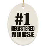Number One #1 Registered Nurse - Oval Ornament