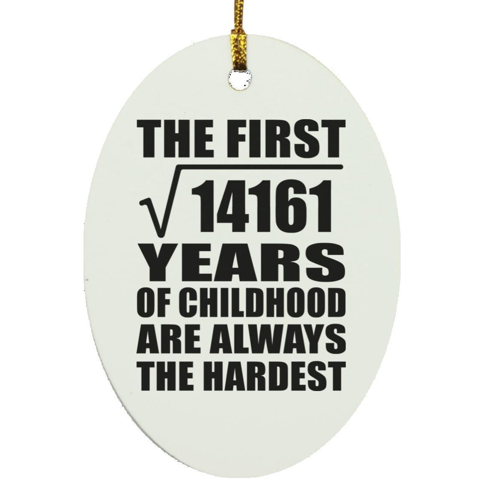 119th Birthday Square Root of 14161 Years of Childhood - Oval Ornament