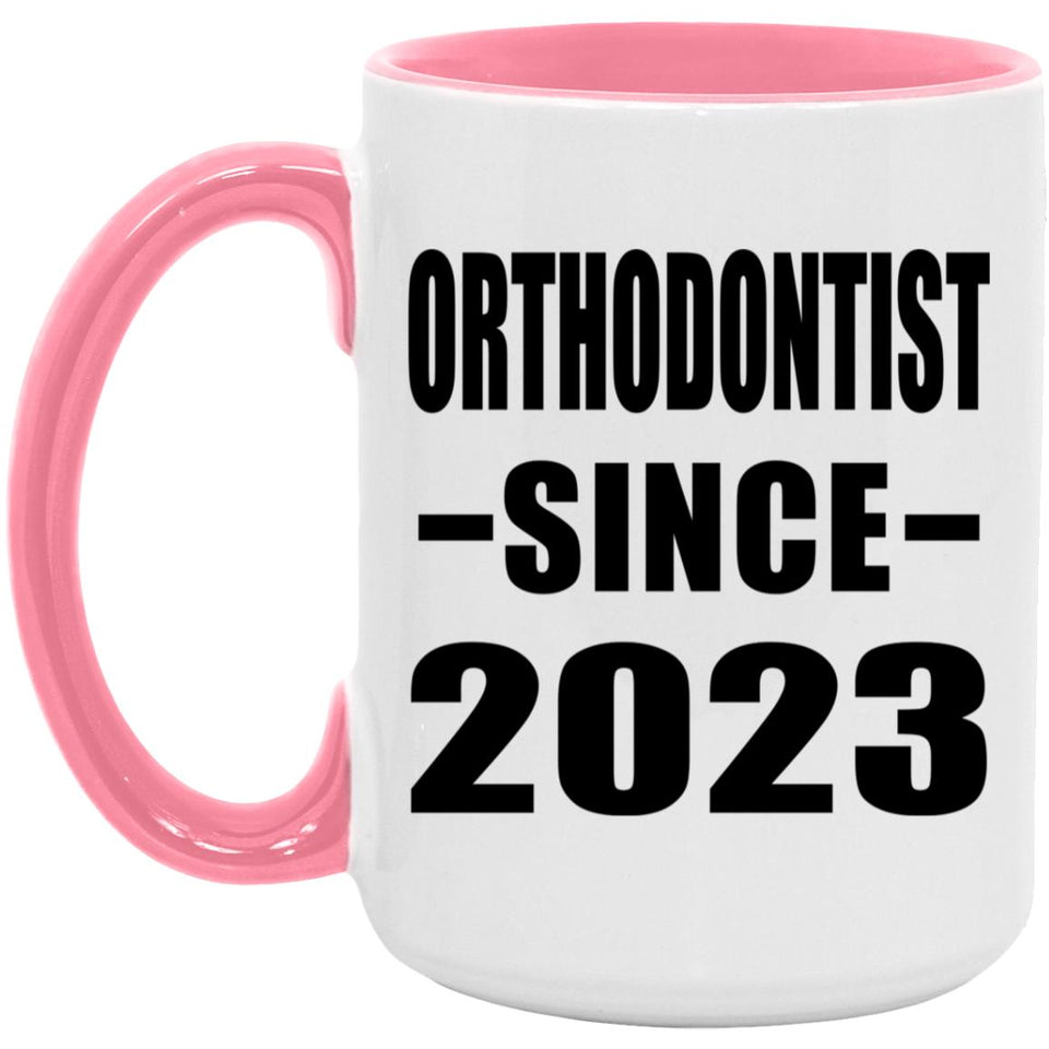 Orthodontist Since 2023 - 15oz Accent Mug Pink