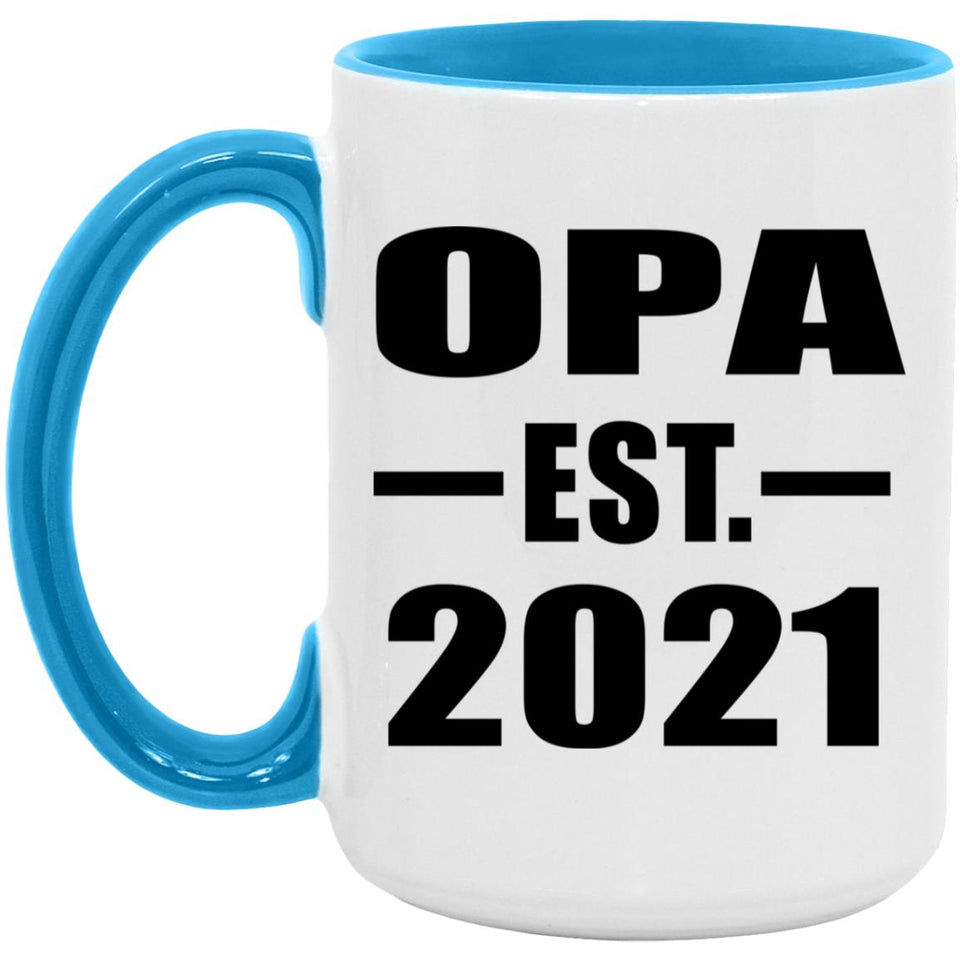 Opa Established EST. 2021 - 15oz Accent Mug Blue