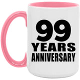 99th Anniversary 99 Years Anniversary - 15oz Accent Mug Pink