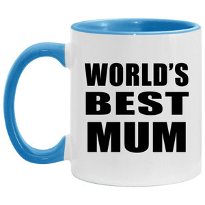 World's Best Mum - 11oz Accent Mug Blue