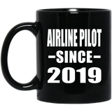 Airline Pilot Since 2019 - 11oz Coffee Mug Black