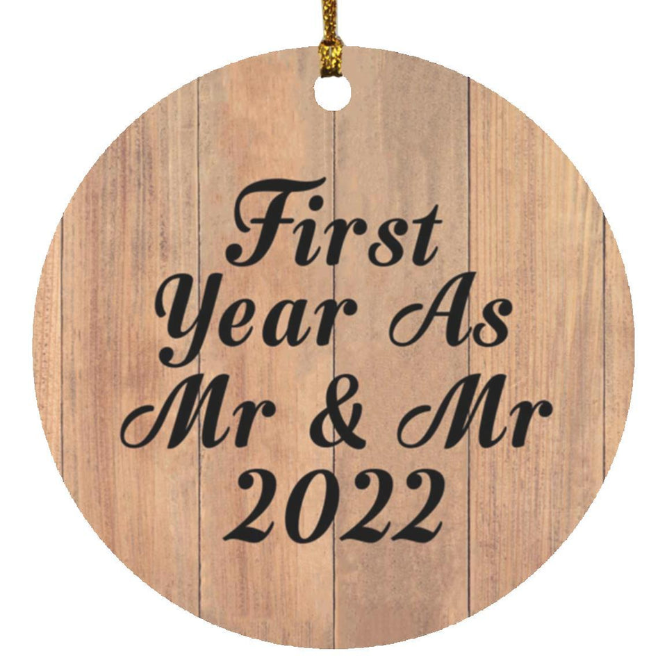 First Year As Mr & Mr 2022 - Circle Ornament C