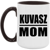 Kuvasz Mom - 15oz Accent Mug Black