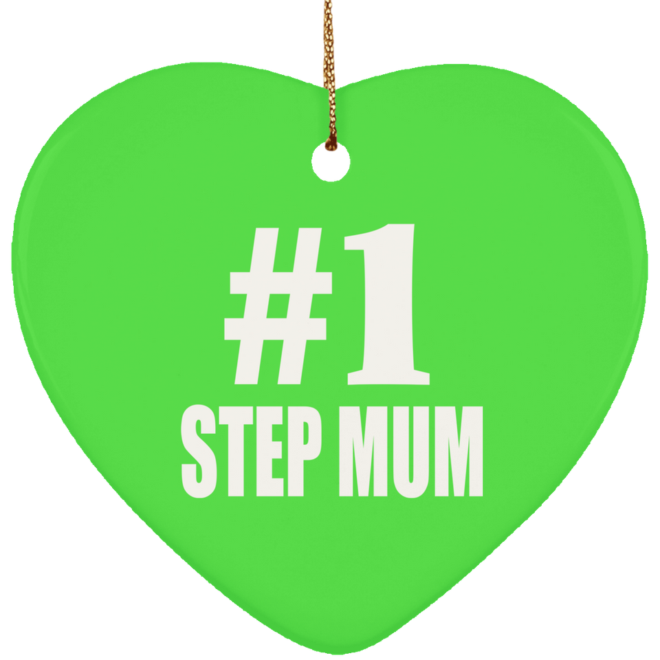 Number One #1 Step Mum - Heart Ornament