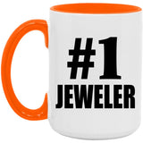 Number One #1 Jeweler - 15oz Accent Mug Orange
