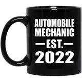 Automobile Mechanic Established EST. 2022 - 11oz Coffee Mug Black