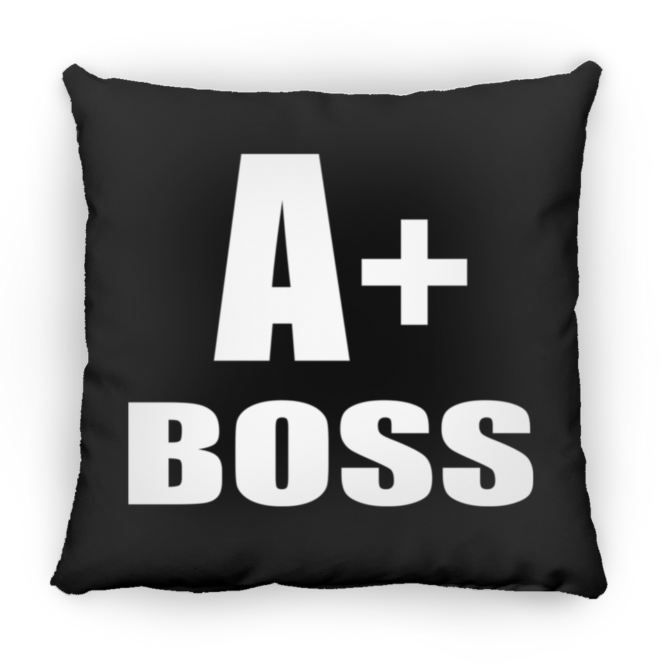A+ Boss - Throw Pillow Black