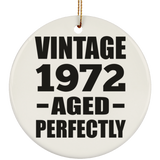 52nd Birthday Vintage 1972 Aged Perfectly - Circle Ornament