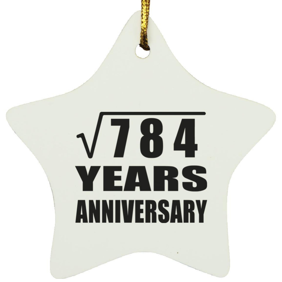 28th Anniversary Square Root of 784 Years Anniversary - Star Ornament