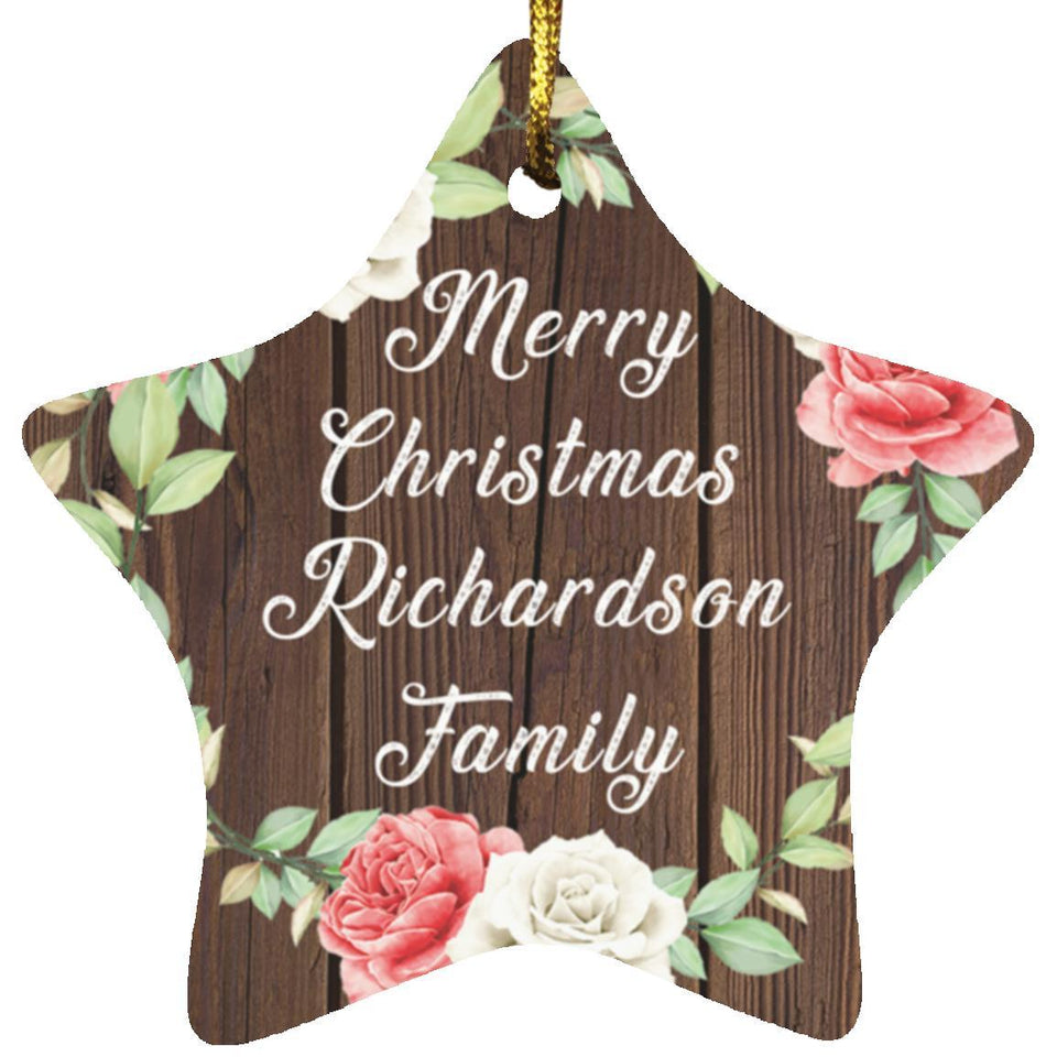 Merry Christmas Richardson Family - Star Ornament A