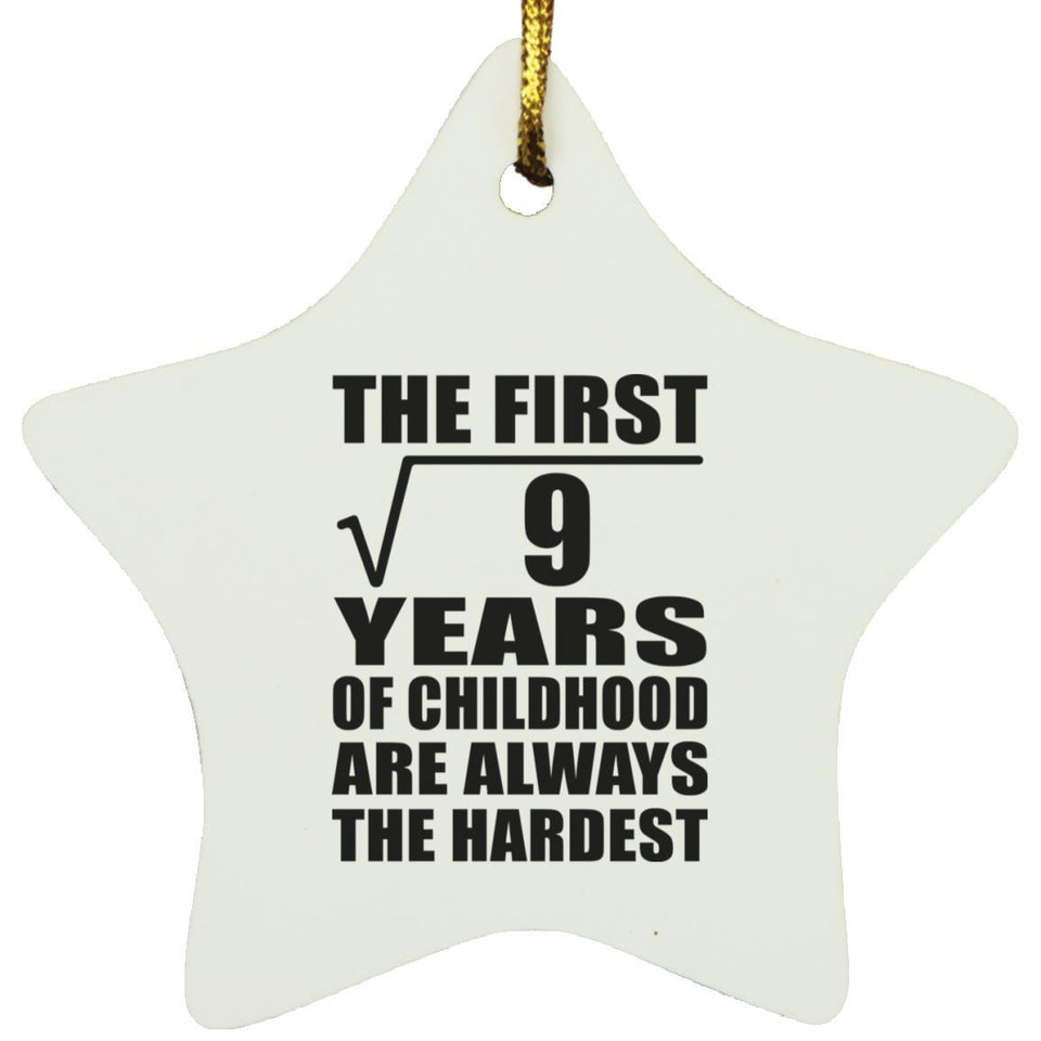 3rd Birthday Square Root of 9 Years of Childhood - Star Ornament