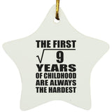3rd Birthday Square Root of 9 Years of Childhood - Star Ornament