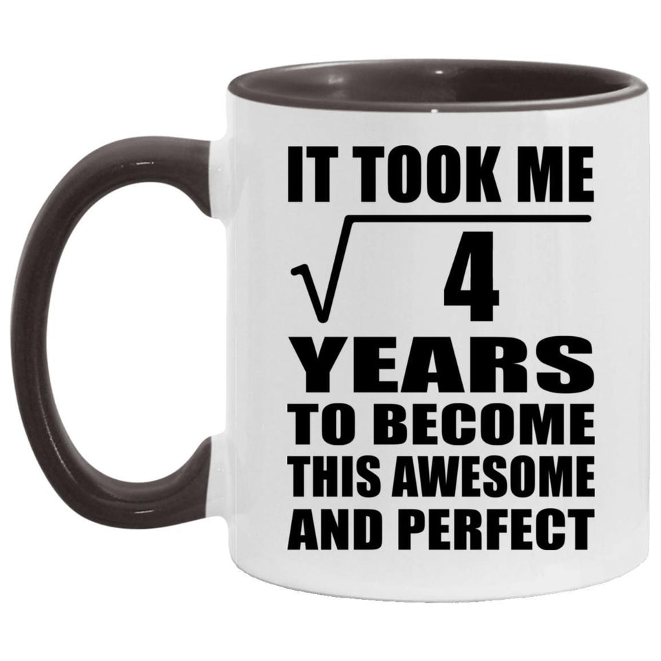 2nd Birthday Took Square Root of 4 Years To Awesome - 11oz Accent Mug Black