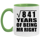 29th Anniversary Square Root of 841 Years of Being Mr Right - 11oz Accent Mug Green
