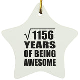 34th Birthday Square Root of 1156 Years of Being Awesome - Star Ornament