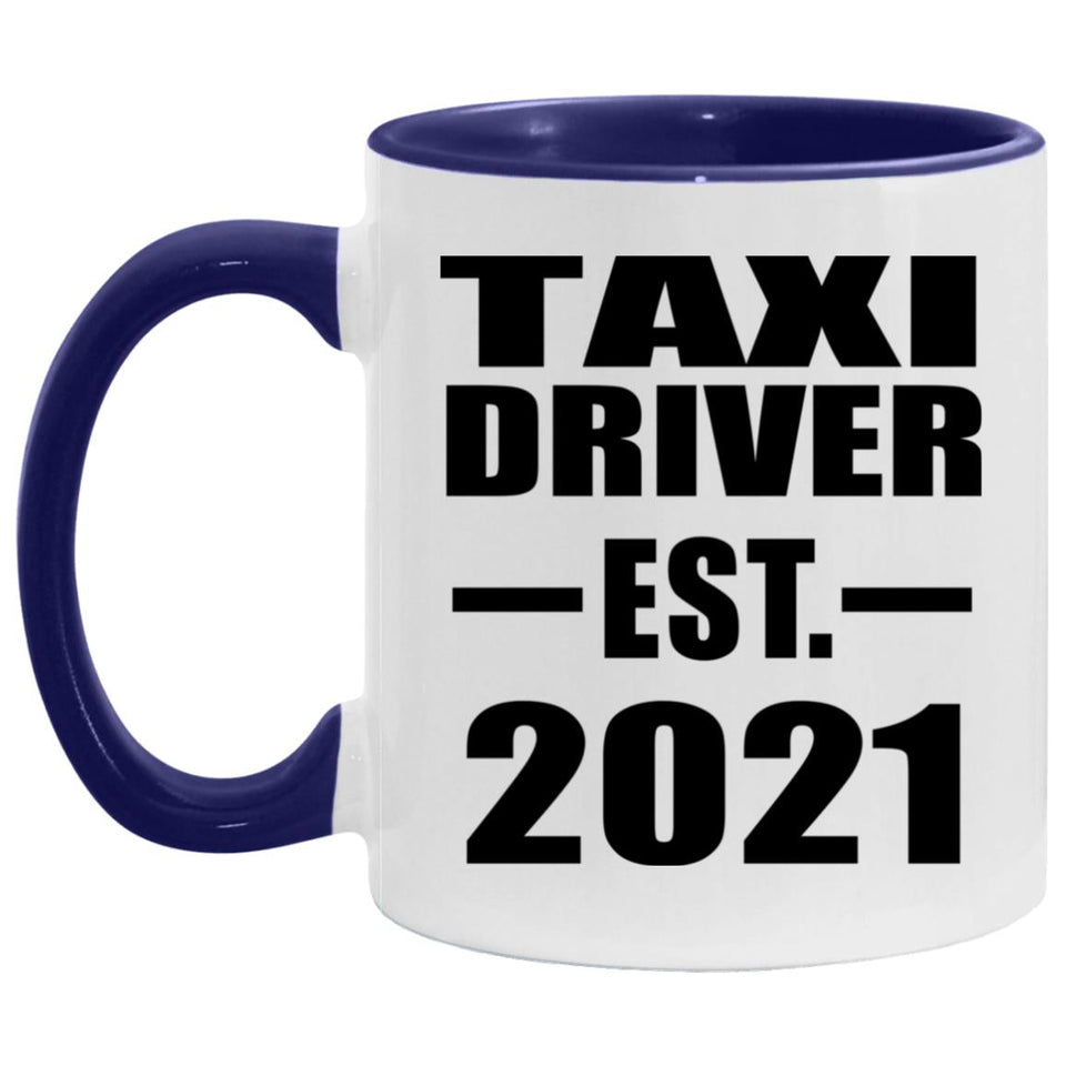 Taxi Driver Established Est. 2021 - 11oz Accent Mug Purple