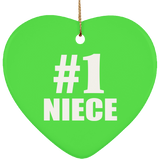 Number One #1 Niece - Heart Ornament