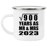 30th Anniversary Square Root of 900 Years As Mr & Mrs 2023 - 12oz Camping Mug