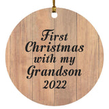 First Christmas With My Grandson 2022 - Circle Ornament C