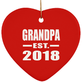 Grandpa Established EST. 2018 - Heart Ornament