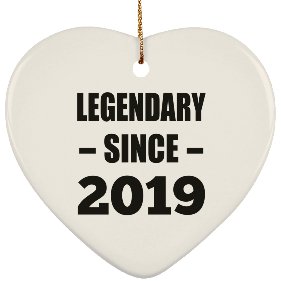 5th Birthday Legendary Since 2019 - Heart Ornament