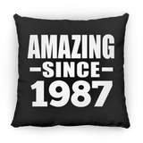 37th Birthday Amazing Since 1987 - Throw Pillow Black