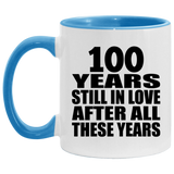 100th Anniversary 100 Years Still In Love After These Years - 11oz Accent Mug Blue
