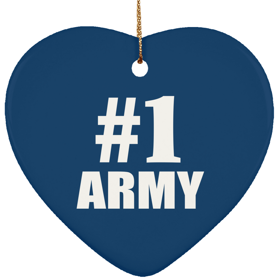 Number One #1 Army - Heart Ornament