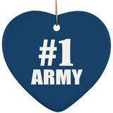 Number One #1 Army - Heart Ornament