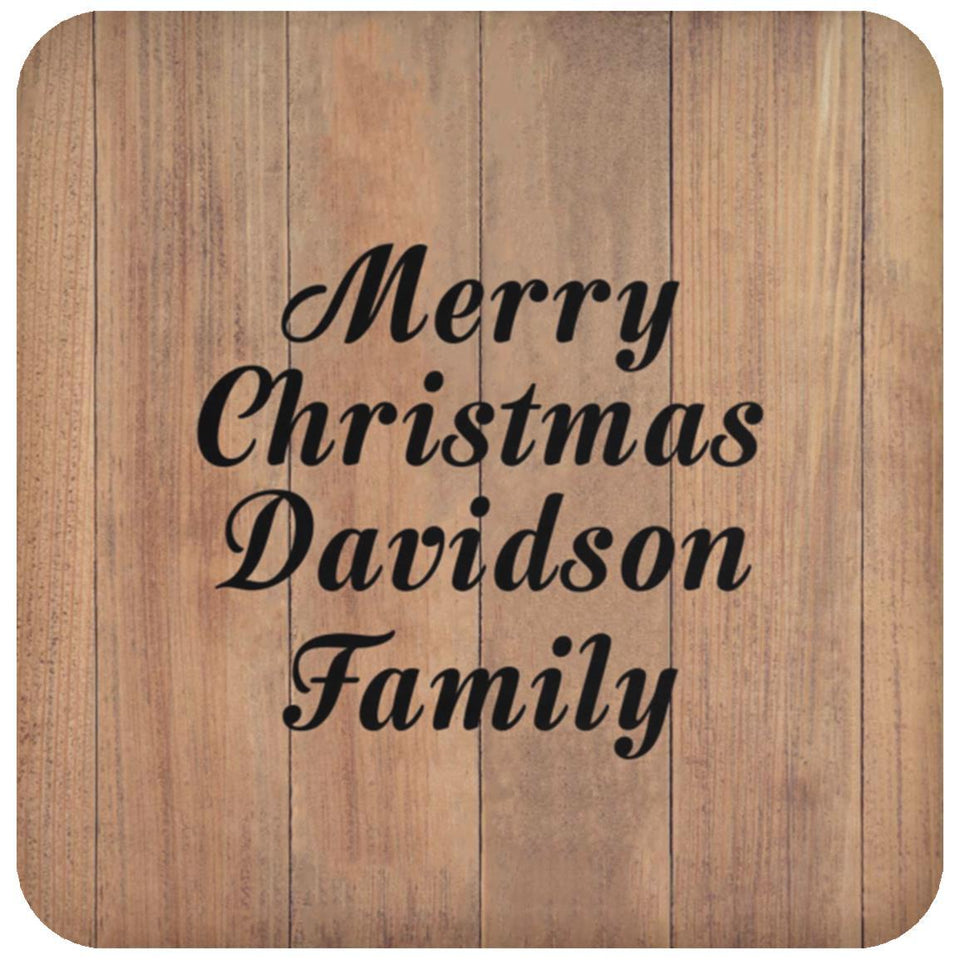 Merry Christmas Davidson Family - Drink Coaster C