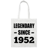 72nd Birthday Legendary Since 1952 - Tote Bag White