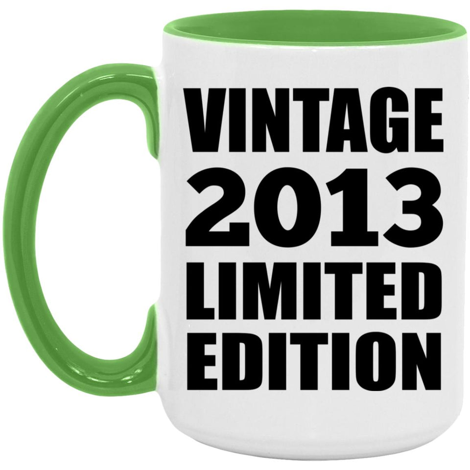 11th Birthday Vintage 2013 Limited Edition - 15oz Accent Mug Green