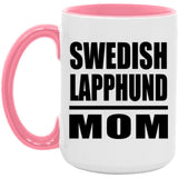 Swedish Lapphund Mom - 15oz Accent Mug Pink