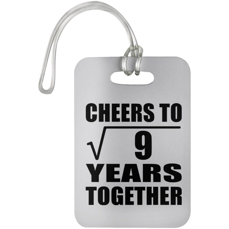 3rd Anniversary Cheers To Square Root of 9 Years Together - Luggage Bag Tag