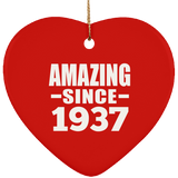 87th Birthday Amazing Since 1937 - Heart Ornament