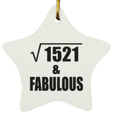 39th Birthday Square Root of 1521 & Fabulous - Star Ornament
