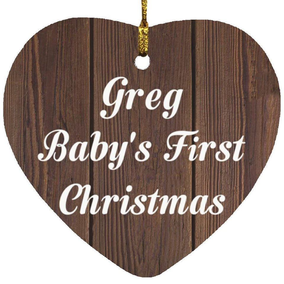 Greg Baby's First Christmas - Heart Ornament D