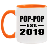 Pop-Pop Established EST. 2019 - 11oz Accent Mug Orange