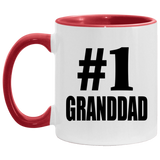 Number One #1 Granddad - 11oz Accent Mug Red