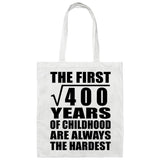 20th Birthday Square Root of 400 Years of Childhood - Tote Bag White